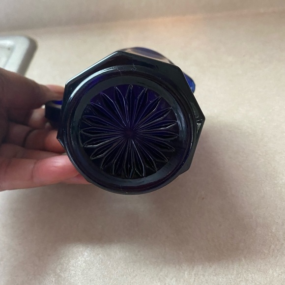 Vintage Shirley Temple Cobalt Blue
Glass Creamer Pitcher - Picture 3 of 4